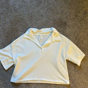 White Textured Polo Shirt